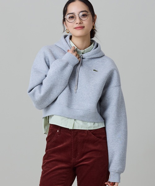 LACOSTE(ラコステ)の「ダブルフェイススウェットクロップドフーディ(パーカー・レディース・ライトグレー・40/38/36/34)」の5枚目の写真