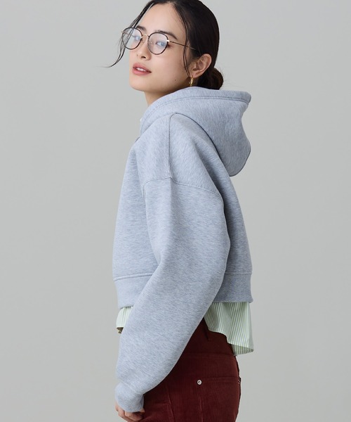 LACOSTE(ラコステ)の「ダブルフェイススウェットクロップドフーディ(パーカー・レディース・ライトグレー・40/38/36/34)」の6枚目の写真