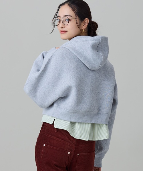 LACOSTE(ラコステ)の「ダブルフェイススウェットクロップドフーディ(パーカー・レディース・ライトグレー・40/38/36/34)」の8枚目の写真