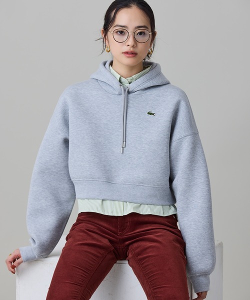 LACOSTE(ラコステ)の「ダブルフェイススウェットクロップドフーディ(パーカー・レディース・ライトグレー・40/38/36/34)」の11枚目の写真
