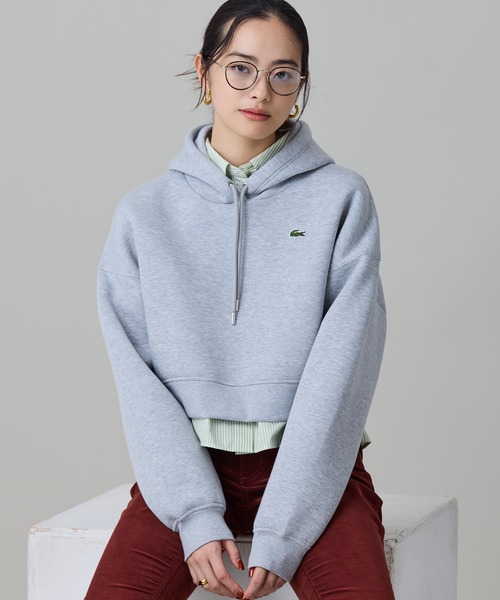 LACOSTE(ラコステ)の「ダブルフェイススウェットクロップドフーディ(パーカー・レディース・ライトグレー・40/38/36/34)」の12枚目の写真
