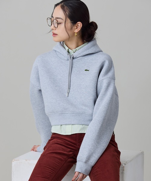 LACOSTE(ラコステ)の「ダブルフェイススウェットクロップドフーディ(パーカー・レディース・ライトグレー・40/38/36/34)」の13枚目の写真