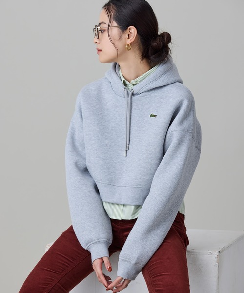LACOSTE(ラコステ)の「ダブルフェイススウェットクロップドフーディ(パーカー・レディース・ライトグレー・40/38/36/34)」の14枚目の写真