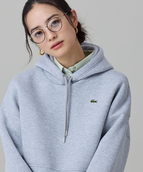 LACOSTE(ラコステ)の「ダブルフェイススウェットクロップドフーディ(パーカー・レディース・ライトグレー・40/38/36/34)」の2枚目の写真