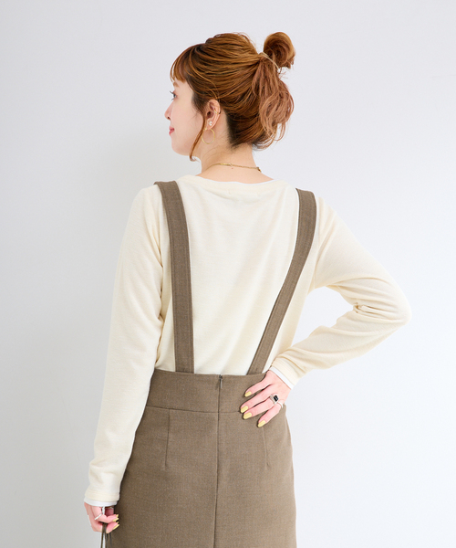 B.C STOCK(ベーセーストック)の「《2点セット》ウォッシャブル / インナーSETレイヤードワンピース(ワンピース・レディース・ブラウン/チャコールグレー・FREE)」の8枚目の写真