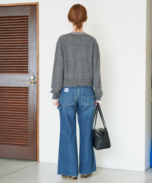 SLOBE IENA（スローブイエナ）の「tyn.TGOR/トゴール SLOBE別注 ポケットカーディガン（カーディガン/ボレロ・レディース・ライトグレー/ピンク/レッド/グリーン・FREE）」の7枚目の写真