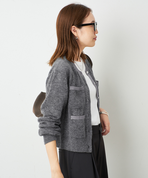 SLOBE IENA（スローブイエナ）の「tyn.TGOR/トゴール SLOBE別注 ポケットカーディガン（カーディガン/ボレロ・レディース・ライトグレー/ピンク/レッド/グリーン・FREE）」の16枚目の写真