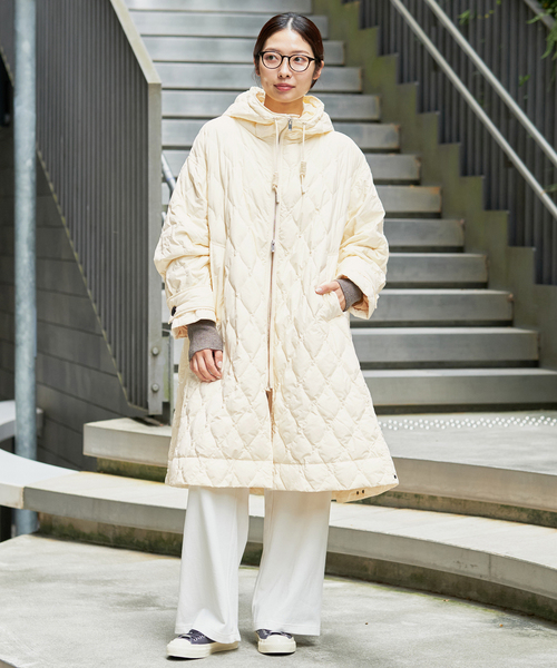 miffew（ミフュー）の「miffew/ミフュー TENT LINE ZIP UP DOWN CT ダウンコート FEW26WJK5463（ダウンジャケット/コート・レディース・ブラック/アイボリー・38/36）」の4枚目の写真