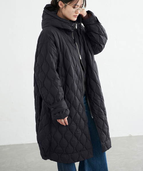 miffew（ミフュー）の「miffew/ミフュー TENT LINE ZIP UP DOWN CT ダウンコート FEW26WJK5463（ダウンジャケット/コート・レディース・ブラック/アイボリー・38/36）」の9枚目の写真