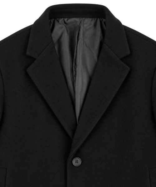 GRAYBLVD(グレイブラバット)の「LOWELL ウールブレンド シングルロングコート (ブラック)(チェスターコート・レディース・その他・MEDIUM/LARGE/X-LARGE)」の3枚目の写真