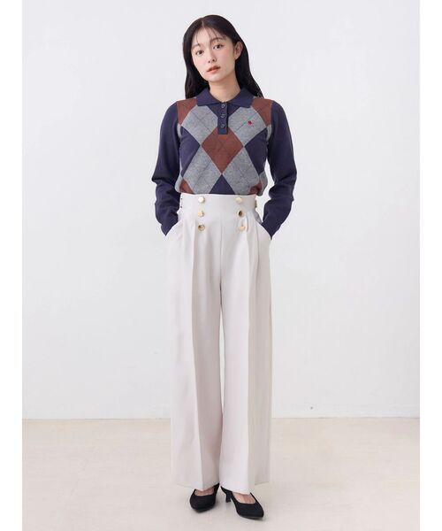 TONAL(トーナル)の「マリンサイドベルトワイドパンツ(その他パンツ・レディース・ネイビー/ライトブルー/ライトグレー・SMALL/MEDIUM)」の7枚目の写真