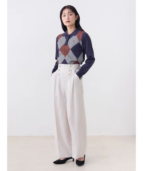 TONAL(トーナル)の「マリンサイドベルトワイドパンツ(その他パンツ・レディース・ネイビー/ライトブルー/ライトグレー・SMALL/MEDIUM)」の8枚目の写真