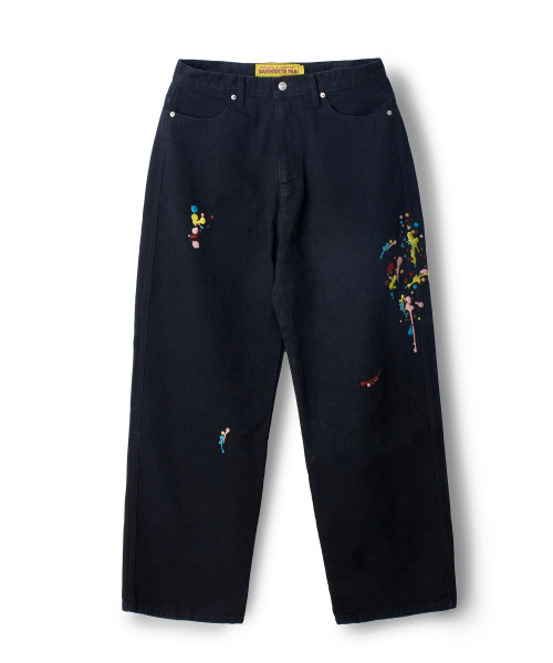 GARMENTS FAB(ガーメンツファブ)の「EMB スプラッターペイントパンツ (BLACK)(デニムパンツ・メンズ・その他・MEDIUM/LARGE)」の1枚目の写真