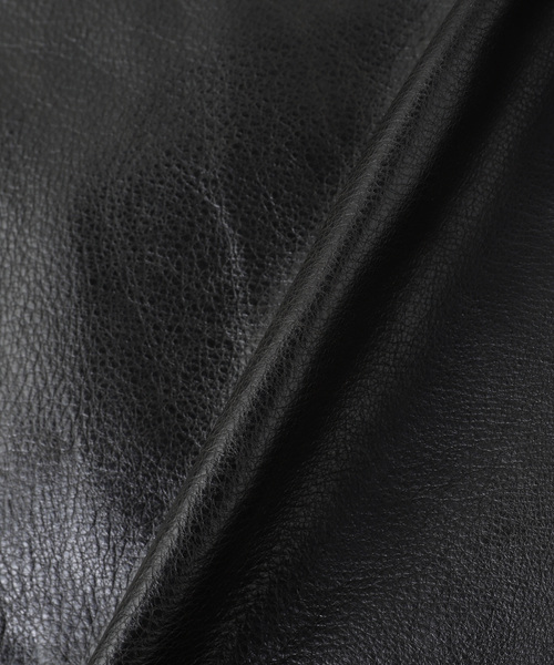 C.P. COMPANY(シーピーカンパニー)の「C.P.Company / シーピーカンパニー OW MEDIUM JACKET IN LEATHER(ライダースジャケット・メンズ・ブラック・MEDIUM)」の8枚目の写真