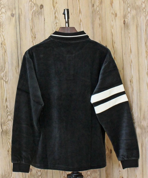 AVIREX(アヴィレックス)の「VELOUR SKIPPER POLO(ポロシャツ・メンズ・グレー/ブラック・XL/M/L)」の4枚目の写真