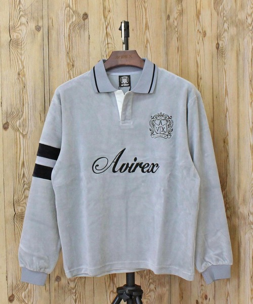 AVIREX(アヴィレックス)の「VELOUR SKIPPER POLO(ポロシャツ・メンズ・グレー/ブラック・XL/M/L)」の6枚目の写真
