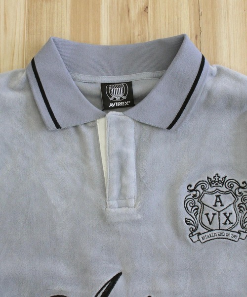 AVIREX(アヴィレックス)の「VELOUR SKIPPER POLO(ポロシャツ・メンズ・グレー/ブラック・XL/M/L)」の9枚目の写真