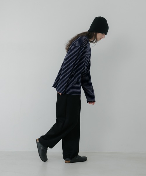 lit(リット)の「Pile Border TEE(Tシャツ/カットソー・レディース・ダークグレー/ネイビー/ブラウン・FREE)」の20枚目の写真