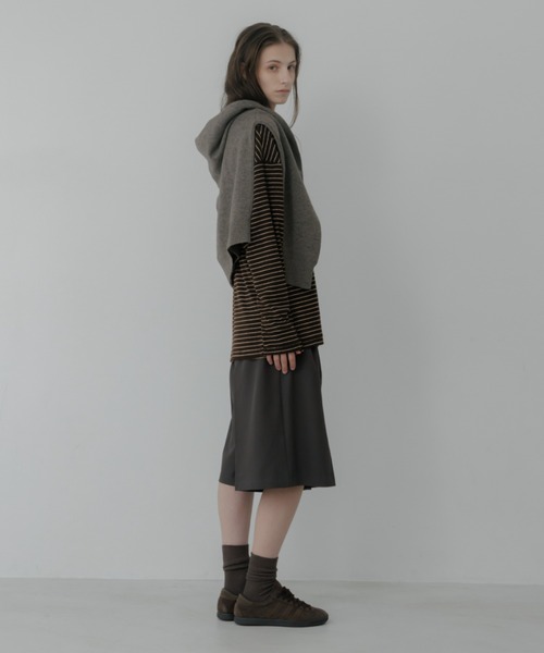 lit(リット)の「Pile Border TEE(Tシャツ/カットソー・レディース・ダークグレー/ネイビー/ブラウン・FREE)」の15枚目の写真