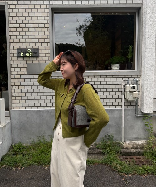 lawgy(ラウジー)の「combination material shoulder twist bag / コンビネーションマテリアルショルダーツイストバッグ(ハンドバッグ・レディース・グレー/オートミール・FREE)」の16枚目の写真