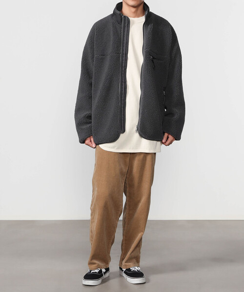 GYMPHLEX(ジムフレックス)の「Gymphlex | ボアブルゾン MEN(ブルゾン・メンズ・ダークグレー/ベージュ・M/L)」の5枚目の写真