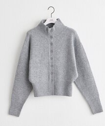 WEB限定/秋服 スタンドカラーもちもちニットカーディガン
