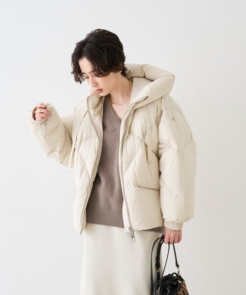 DUNO(デュノ)の「【DUNO / デュノ】PEGGIE ショートダウンジャケット(ダウンジャケット/コート・レディース・ホワイト/ブラック/ダークブラウン・40)」の15枚目の写真