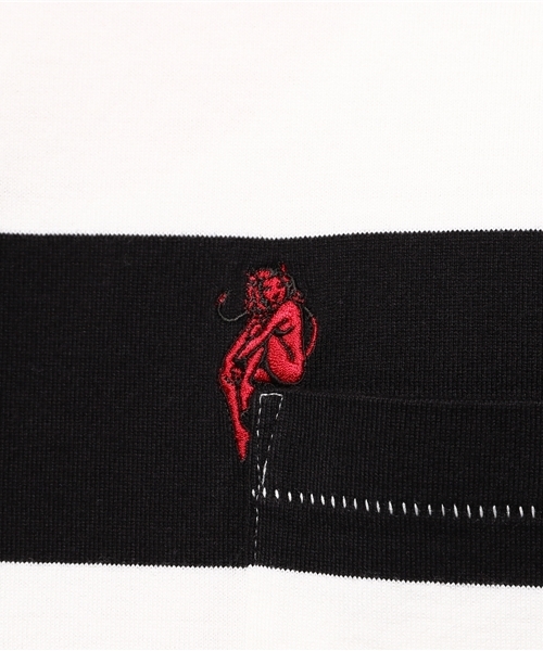 HYSTERIC GLAMOUR(ヒステリックグラマー)の「DEVIL WOMAN刺繍 ポケ付T-SH(Tシャツ/カットソー・メンズ・ブラック/グレー/ピンク・X-LARGE/MEDIUM/LARGE/SMALL)」の15枚目の写真