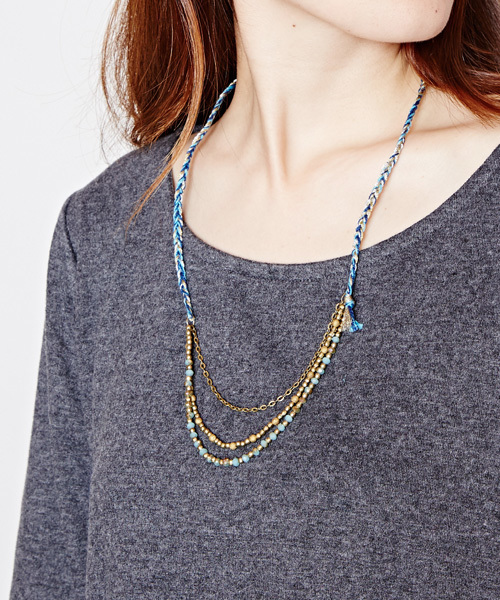 チャイハネ(チャイハネ)の「【チャイハネ】オーロラビースネックレス(ネックレス・レディース・ピンク/ブラック/ブルー・FREE)」の3枚目の写真