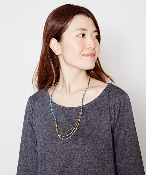 チャイハネ(チャイハネ)の「【チャイハネ】オーロラビースネックレス(ネックレス・レディース・ピンク/ブラック/ブルー・FREE)」の10枚目の写真