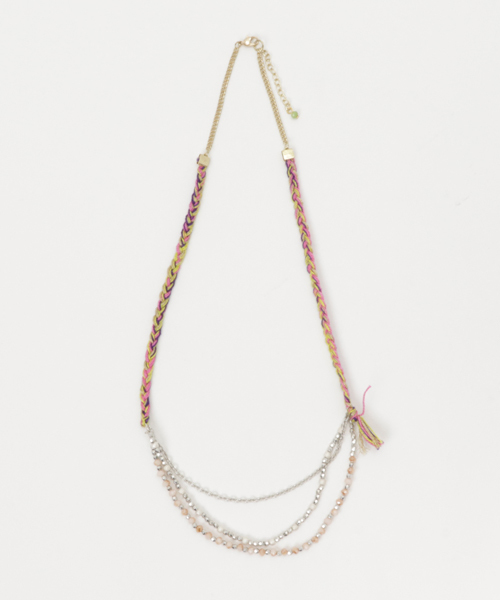 チャイハネ(チャイハネ)の「【チャイハネ】オーロラビースネックレス(ネックレス・レディース・ピンク/ブラック/ブルー・FREE)」の1枚目の写真