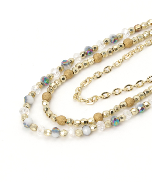 チャイハネ(チャイハネ)の「【チャイハネ】オーロラビースネックレス(ネックレス・レディース・ピンク/ブラック/ブルー・FREE)」の6枚目の写真