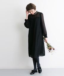 merlot plus | ドット柄シースルーワンピース2645(ワンピース)