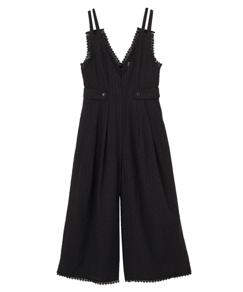 dazzlin（ダズリン）の「深Ｖネックレースコンビネゾン（つなぎ/オールインワン・レディース・ミント/ブラック/オフホワイト・MEDIUM/SMALL）」の17枚目の写真