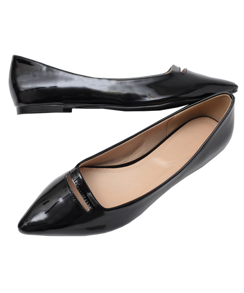 titivate（ティティベイト）の「ﾌﾛﾝﾄｶｯﾄﾎﾟｲﾝﾃｯﾄﾞﾄｩﾌﾗｯﾄｼｭｰｽﾞ（パンプス・レディース・ブラック/ブラック系その他/ブルー/ベージュ/グリーン/ピンク/レッド・S/M/L/LL）」の3枚目の写真