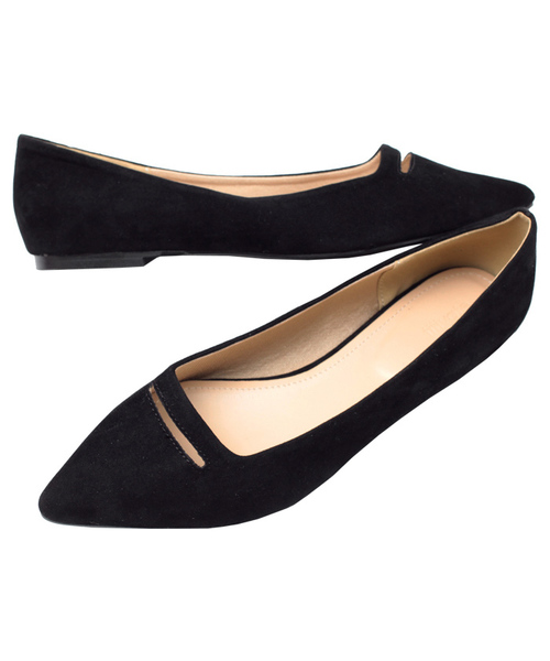 titivate（ティティベイト）の「ﾌﾛﾝﾄｶｯﾄﾎﾟｲﾝﾃｯﾄﾞﾄｩﾌﾗｯﾄｼｭｰｽﾞ（パンプス・レディース・ブラック/ブラック系その他/ブルー/ベージュ/グリーン/ピンク/レッド・S/M/L/LL）」の2枚目の写真