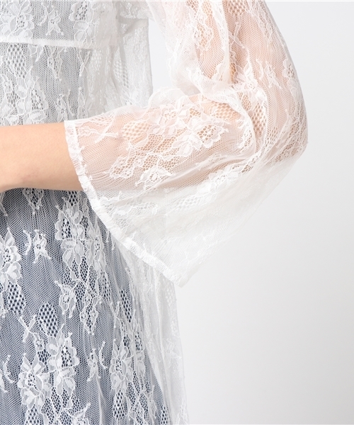 VENCEEXCHANGE（ヴァンスエクスチェンジ）の「レースチュールガウン                     （カーディガン/ボレロ・レディース・ブラック/ホワイト・MEDIUM）」の7枚目の写真