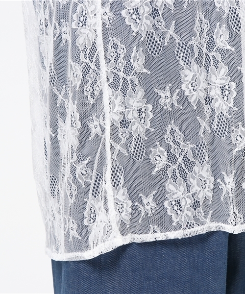 VENCEEXCHANGE（ヴァンスエクスチェンジ）の「レースチュールガウン                     （カーディガン/ボレロ・レディース・ブラック/ホワイト・MEDIUM）」の8枚目の写真
