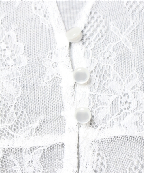 VENCEEXCHANGE（ヴァンスエクスチェンジ）の「レースチュールガウン                     （カーディガン/ボレロ・レディース・ブラック/ホワイト・MEDIUM）」の9枚目の写真