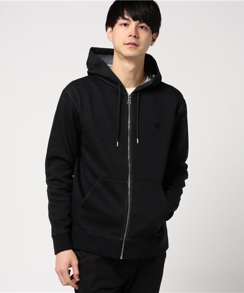 ブラックレーベルクレストブリッジ　パーカー　ベ　L バーバリー ブラックレーベルクレストブリッジ パーカー L 黒 バーバリー 873