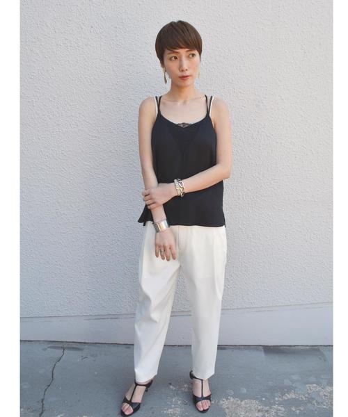 Prefer SHIPS（プリファーシップス）の「Prefer SHIPS: レースサテンキャミ◇（キャミソール・レディース・ブラック/ナチュラル・ONE SIZE）」の8枚目の写真