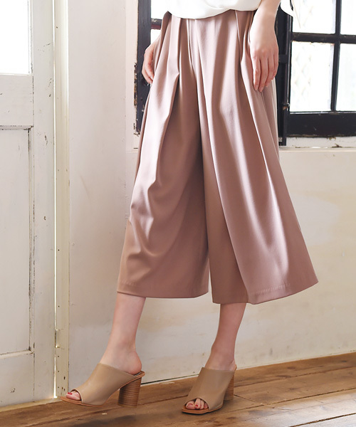 Luz Llena (philter)（ラズレナ　フィルター）の「フロントタック・フレアワイドパンツ（その他パンツ・レディース・ネイビー/オフホワイト/スモークピンク・MEDIUM）」の3枚目の写真