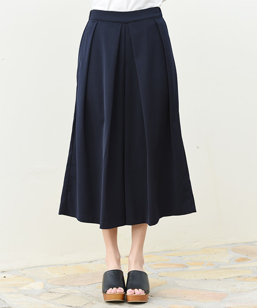 Luz Llena (philter)（ラズレナ　フィルター）の「フロントタック・フレアワイドパンツ（その他パンツ・レディース・ネイビー/オフホワイト/スモークピンク・MEDIUM）」の14枚目の写真