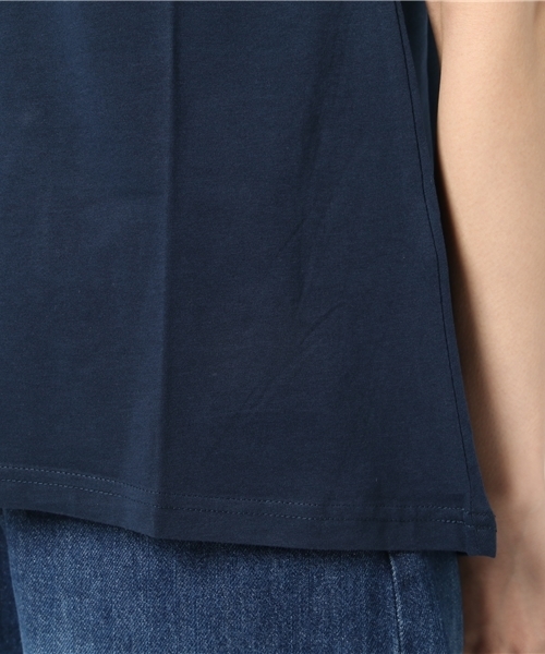 Honeys（ハニーズ）の「オーガニックコットン フレンチ袖ＡラインＴシャツ（Tシャツ/カットソー・レディース・ネイビー/オフホワイト/ブラック/グリーン/オレンジ/杢グレー/イエロー・S/M/LL/L）」の11枚目の写真