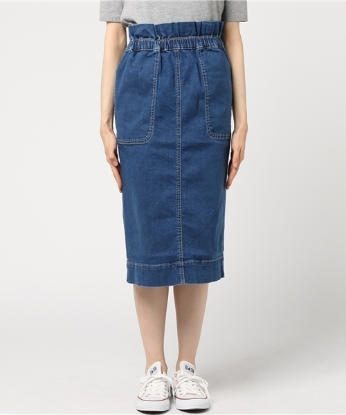 LBC(エルビーシー)の「ウエストシャーリングデニムスカート(デニムスカート・レディース・ライトブルー/ブルー・MEDIUM/LARGE)」の9枚目の写真