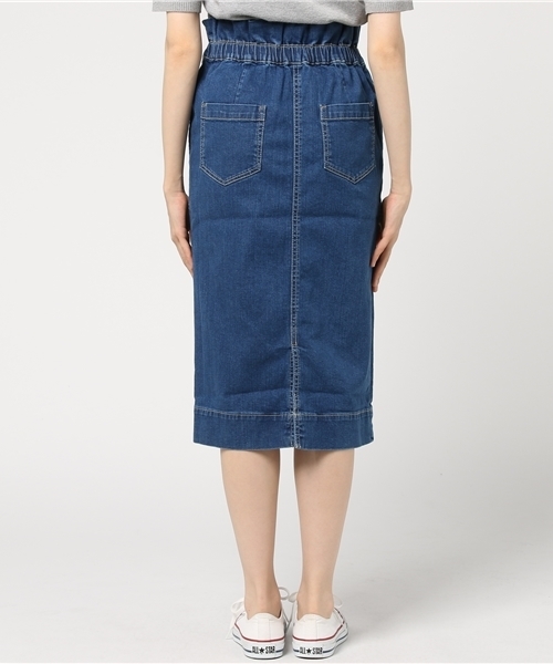 LBC(エルビーシー)の「ウエストシャーリングデニムスカート(デニムスカート・レディース・ライトブルー/ブルー・MEDIUM/LARGE)」の3枚目の写真