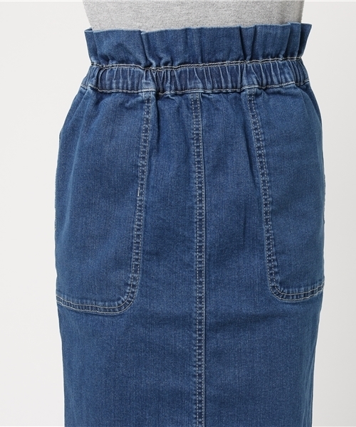 LBC(エルビーシー)の「ウエストシャーリングデニムスカート(デニムスカート・レディース・ライトブルー/ブルー・MEDIUM/LARGE)」の4枚目の写真