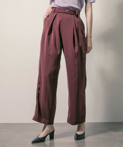 STUDIOUS（ステュディオス）の「ピーチセミワイドベルトパンツ（その他パンツ・レディース・ベージュ/ネイビー/バーガンディー・1/0）」の3枚目の写真