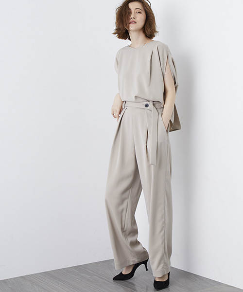 STUDIOUS（ステュディオス）の「ピーチセミワイドベルトパンツ（その他パンツ・レディース・ベージュ/ネイビー/バーガンディー・1/0）」の21枚目の写真