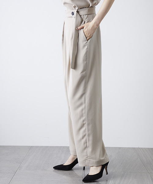 STUDIOUS（ステュディオス）の「ピーチセミワイドベルトパンツ（その他パンツ・レディース・ベージュ/ネイビー/バーガンディー・1/0）」の18枚目の写真